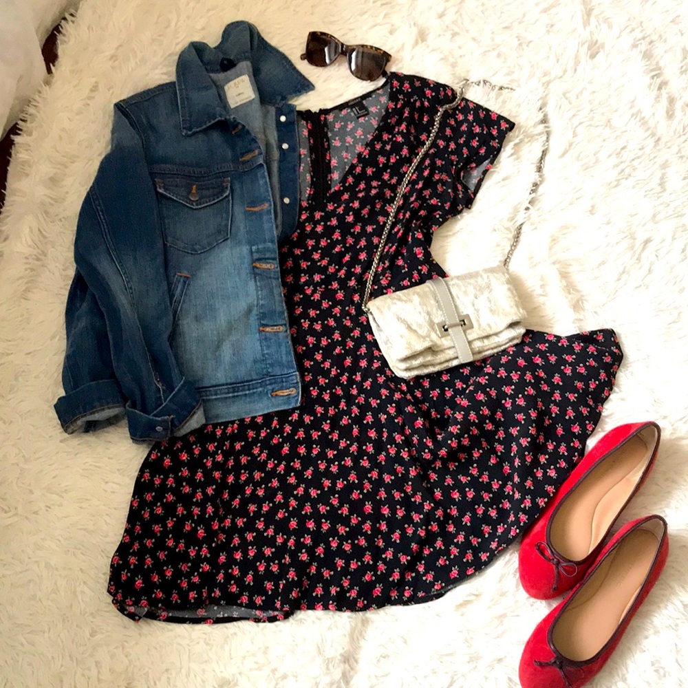 Fun and flouncy floral dress.